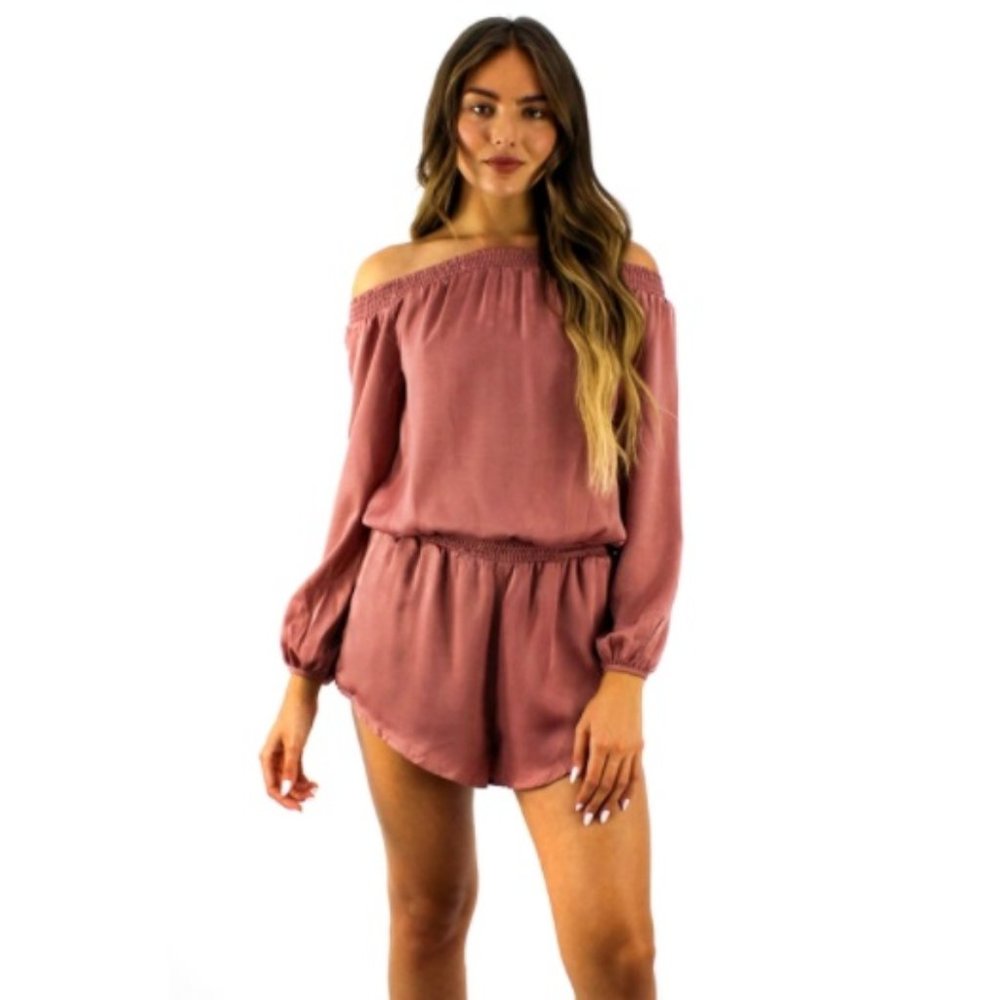 Blush Pink Satiny Romper made by Listick